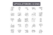 Upholsterers line icons for web and