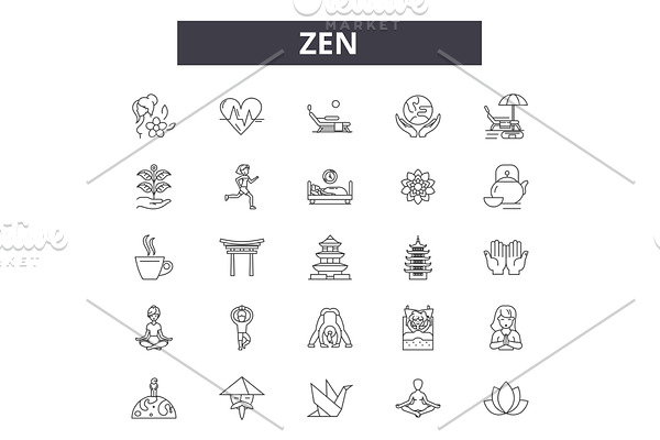 Zen line icons for web and mobile