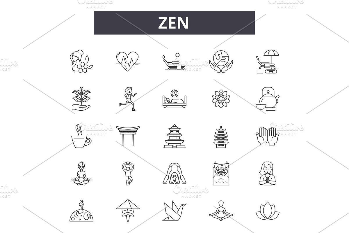 Zen line icons for web and mobile in Illustrations - product preview 8