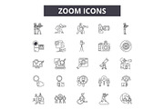 Zoom line icons for web and mobile