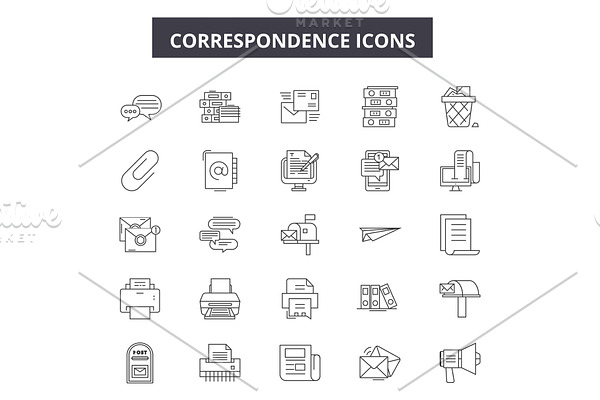 Correspondence line icons for web