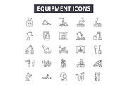 Equipment line icons for web and