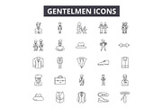 Gentelmen icon line icons for web
