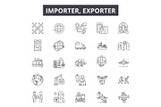 Importer exporter line icons for web