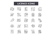 Licence line icons for web and
