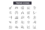 Trend line icons for web and mobile