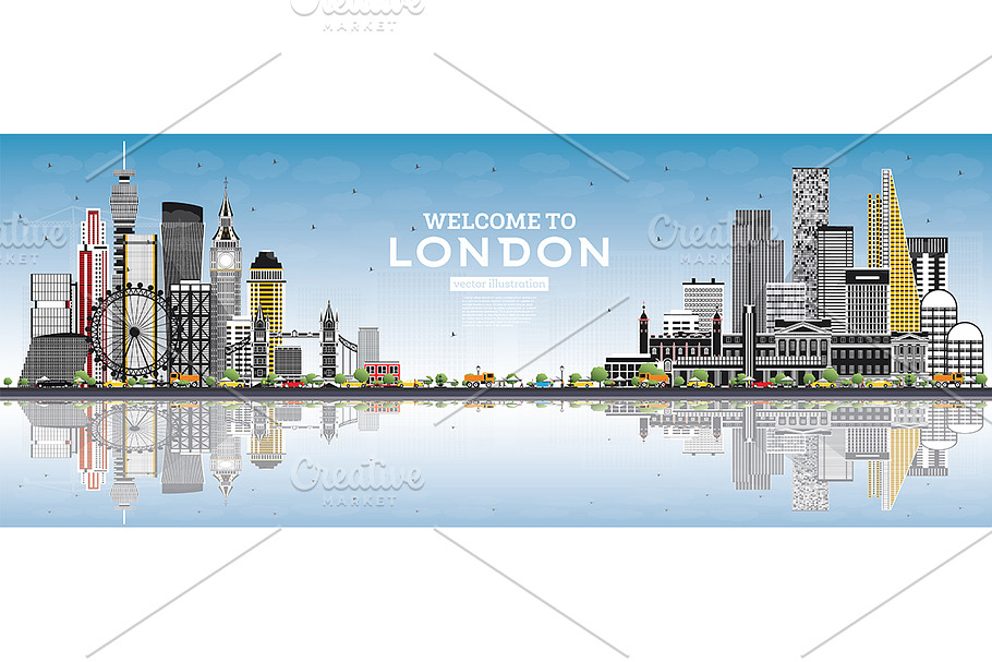 Welcome to London England Skyline in Illustrations - product preview 8