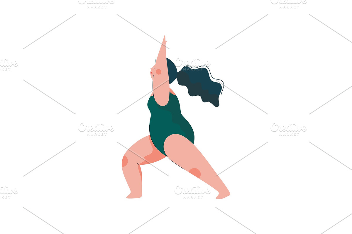 Beautiful Plus Size Curvy Woman in in Illustrations - product preview 8