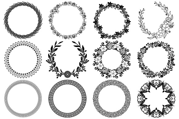 Floral Deco Laurels Wreaths Vector in Illustrations - product preview 2