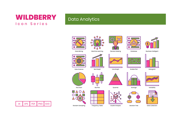 80 Data Analytics Icons | Wildberry in Server Icons - product preview 1