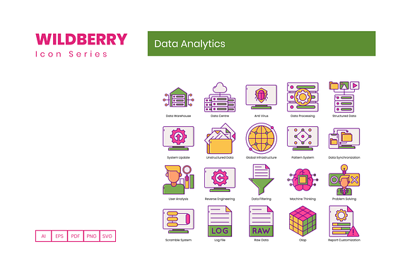 80 Data Analytics Icons | Wildberry in Server Icons - product preview 2