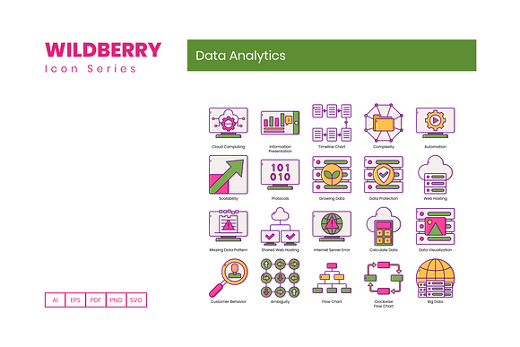 80 Data Analytics Icons | Wildberry in Server Icons - product preview 3