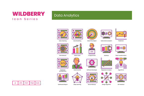 80 Data Analytics Icons | Wildberry in Server Icons - product preview 4