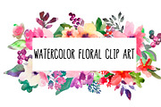 Watercolor flower clip art set 2