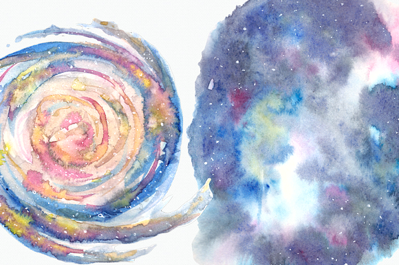 Space - Watercolor Clip Art Set in Illustrations - product preview 2