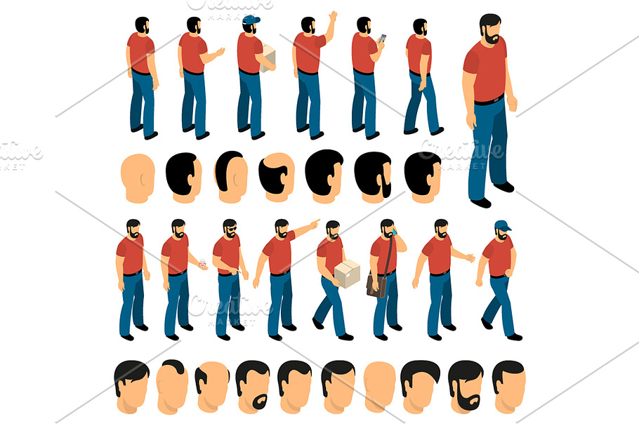 Isometric Man Constructor in Illustrations - product preview 8