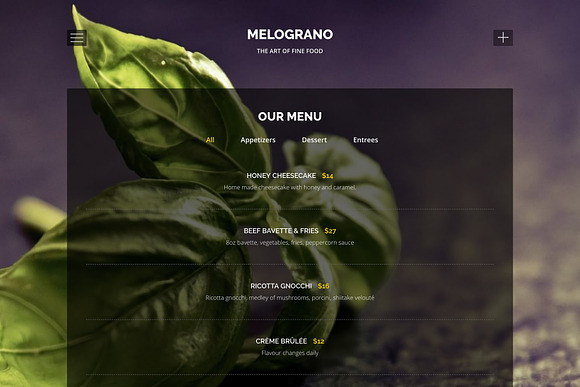 Melograno - Restaurant & Bar Theme in WordPress Business Themes - product preview 1