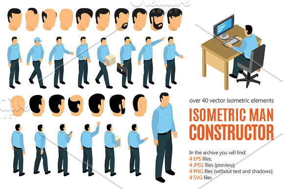 Isometric Man Constructor in Illustrations - product preview 1