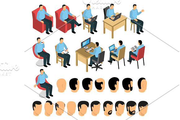 Isometric Man Constructor in Illustrations - product preview 3