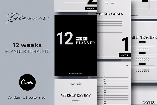 12 Weeks Planner Canva Template