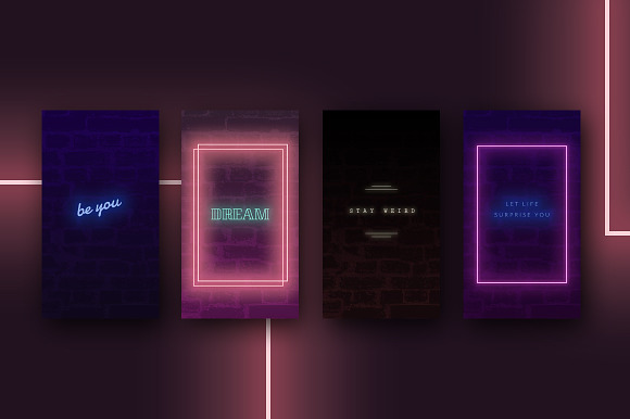 ANIMATED Instagram Story Quotes-Neon in Instagram Templates - product preview 2