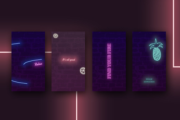 ANIMATED Instagram Story Quotes-Neon in Instagram Templates - product preview 3