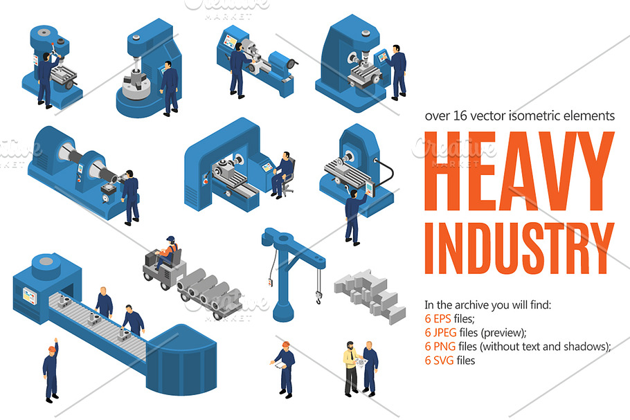 Heavy Industry Isometric Set in Illustrations - product preview 8