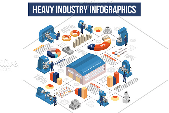 Heavy Industry Isometric Set in Illustrations - product preview 3