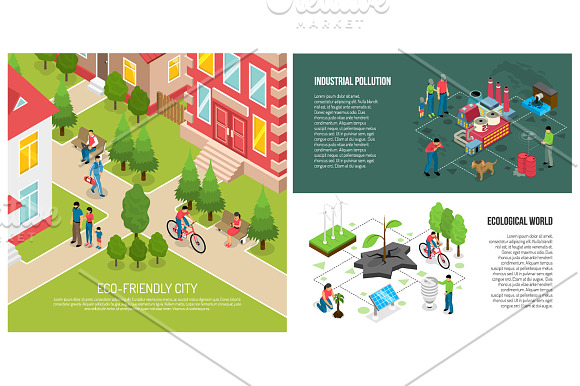 Ecology Isometric Set in Illustrations - product preview 1