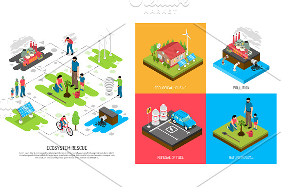 Ecology Isometric Set in Illustrations - product preview 4