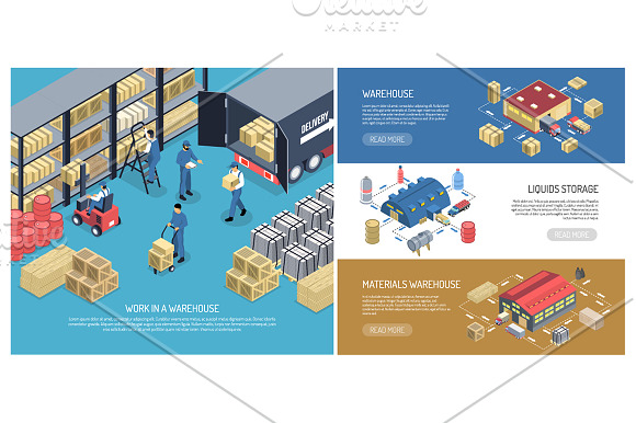 Warehouse Isometric Set in Illustrations - product preview 1