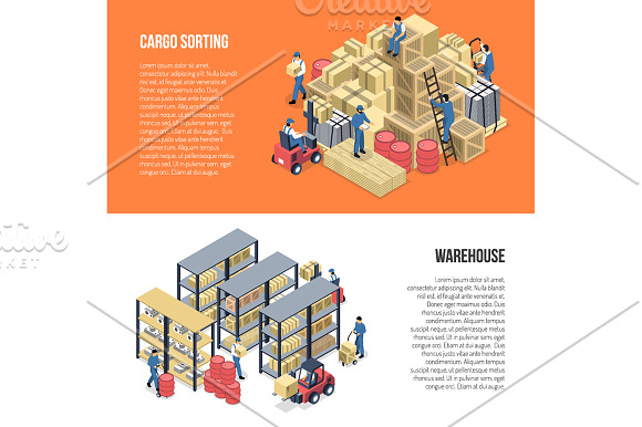 Warehouse Isometric Set in Illustrations - product preview 4