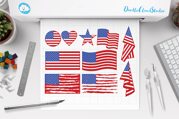 American flag SVG, Distresse flag. in Illustrations - product preview 3