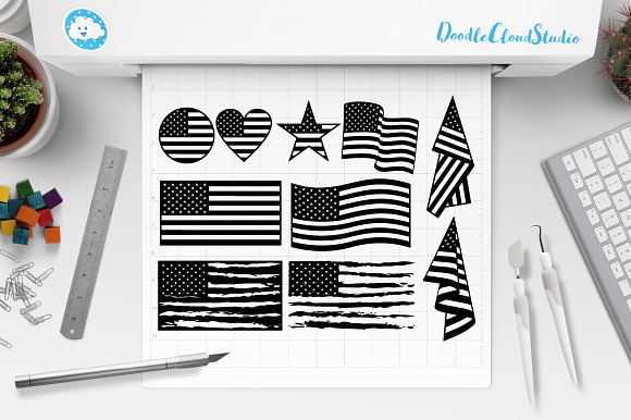 American flag SVG, Distresse flag. in Illustrations - product preview 4