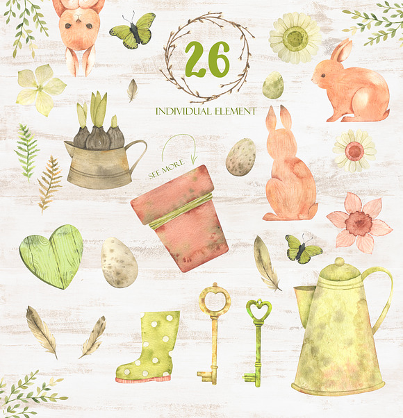 Happy easter watercolor in Illustrations - product preview 1