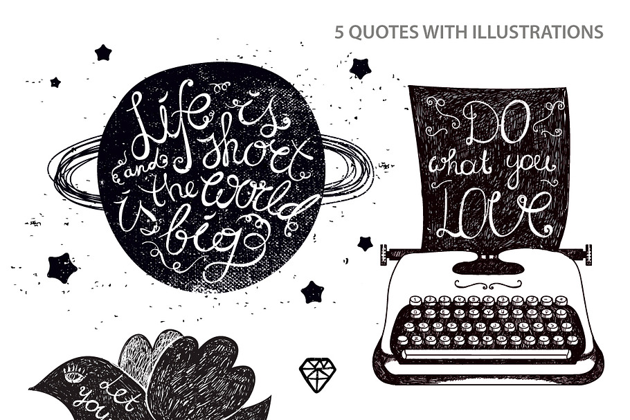 10 HAND DRAWN QUOTES in Illustrations - product preview 8