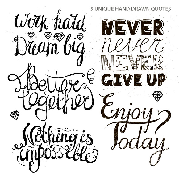 10 HAND DRAWN QUOTES in Illustrations - product preview 1