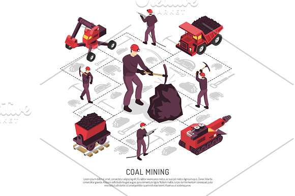 Isometric Mining Set in Illustrations - product preview 3