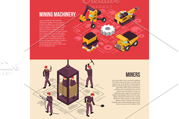 Isometric Mining Set in Illustrations - product preview 4