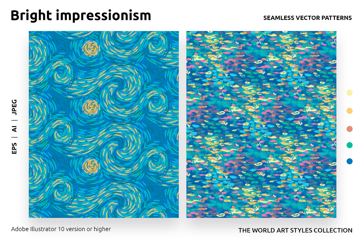 Impressionism seamless patterns in Patterns - product preview 8
