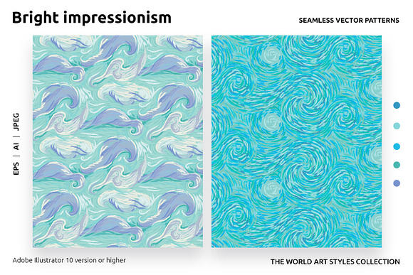 Impressionism seamless patterns in Patterns - product preview 2