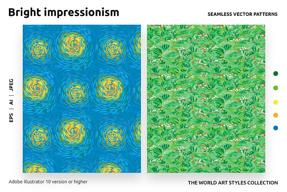 Impressionism seamless patterns in Patterns - product preview 3