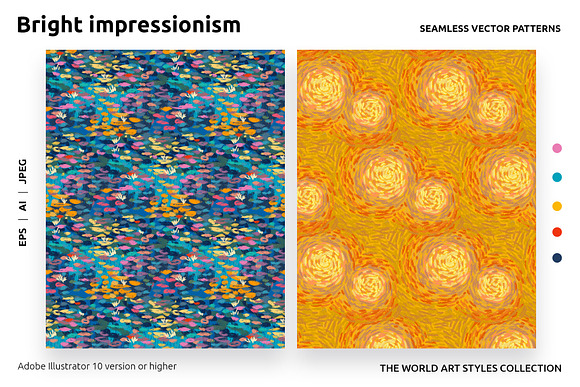 Impressionism seamless patterns in Patterns - product preview 5