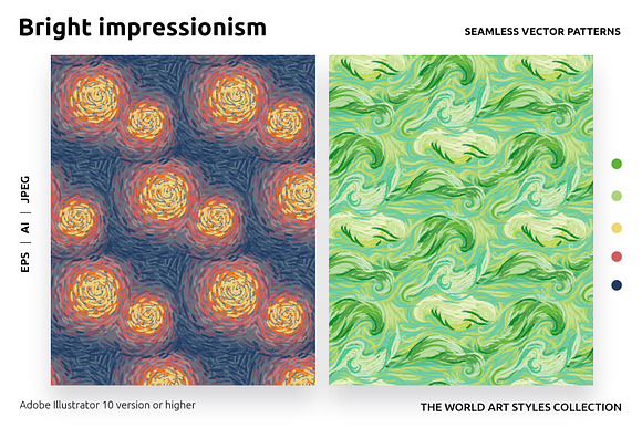 Impressionism seamless patterns in Patterns - product preview 6