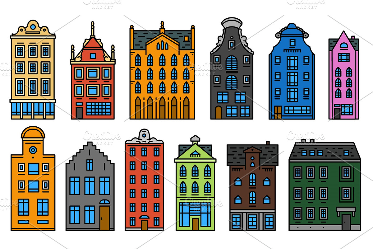 Europe house or apartments in Illustrations - product preview 8