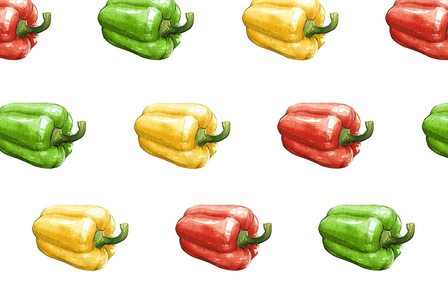 Sweet pepper watercolor in Illustrations - product preview 8