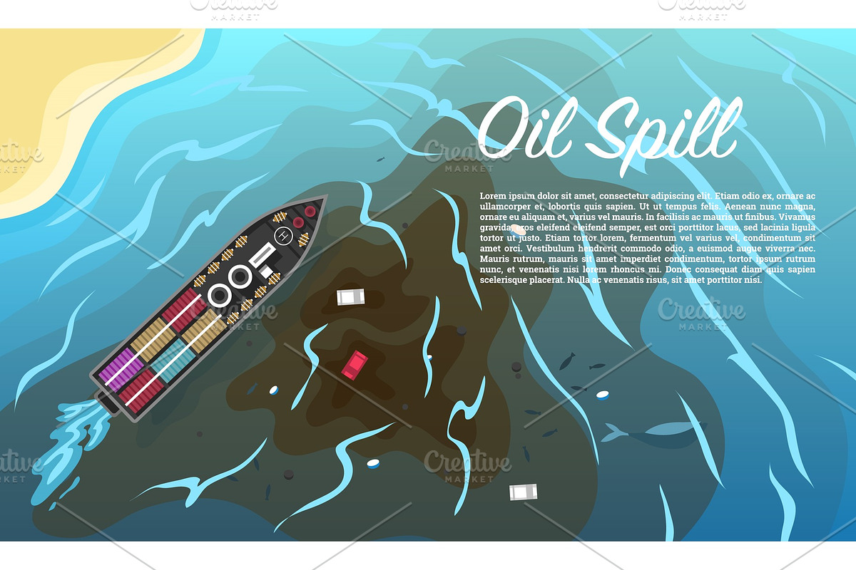 Oil spill. Environmental in Illustrations - product preview 8