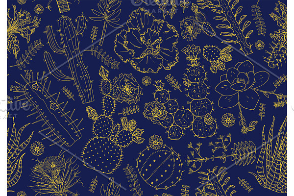 Cactus Seamless pattern and