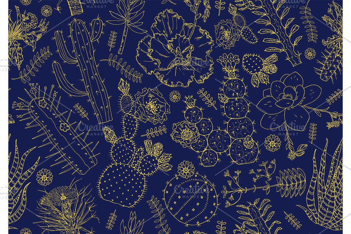 Cactus Seamless pattern and in Illustrations - product preview 8