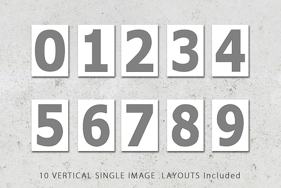 8.5x11 Number Photo Template Pack in Templates - product preview 2